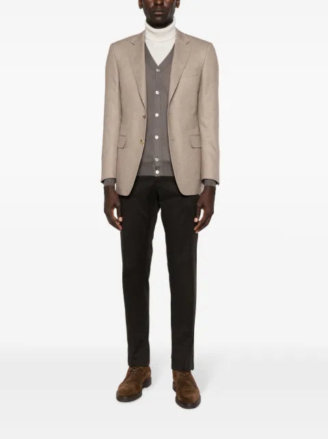 Fedeli V-neck fine-knit cardigan