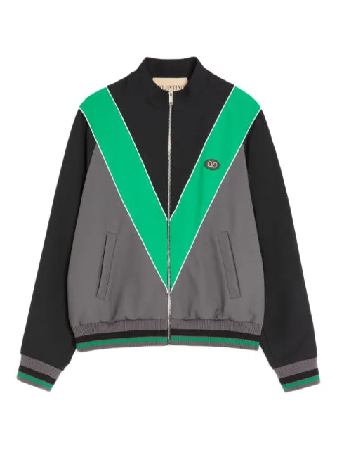 Valentino Garavani zip logo-patch bomber jacket