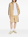 Moncler striped logo-detail zip-up cotton hoodie