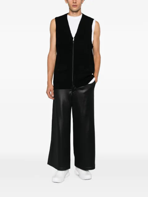 Yohji Yamamoto ribbed-knit zip-up gilet