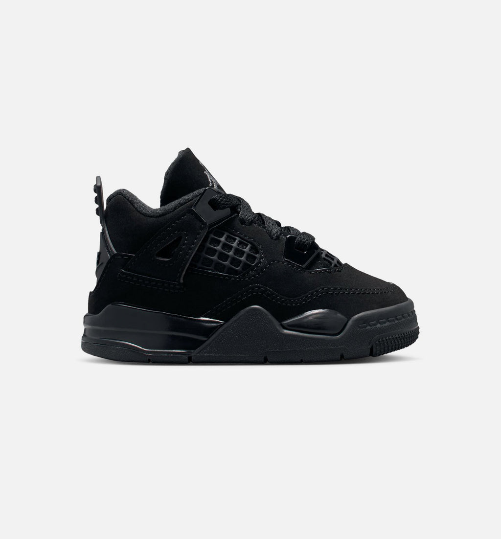 Air Jordan 4 Retro Black Cat Infant Sneakers - Black/Light Graphite