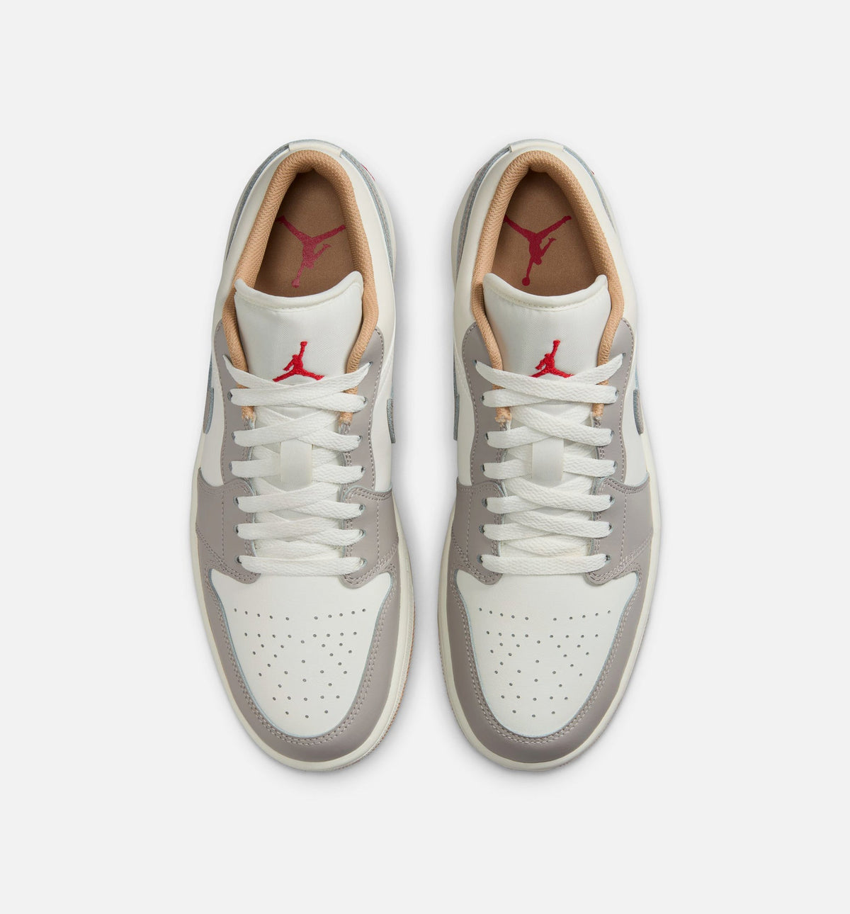 Air Jordan 1 Low Men's Lifestyle Sneakers - Sail/Fire Red/College Grey/Hemp