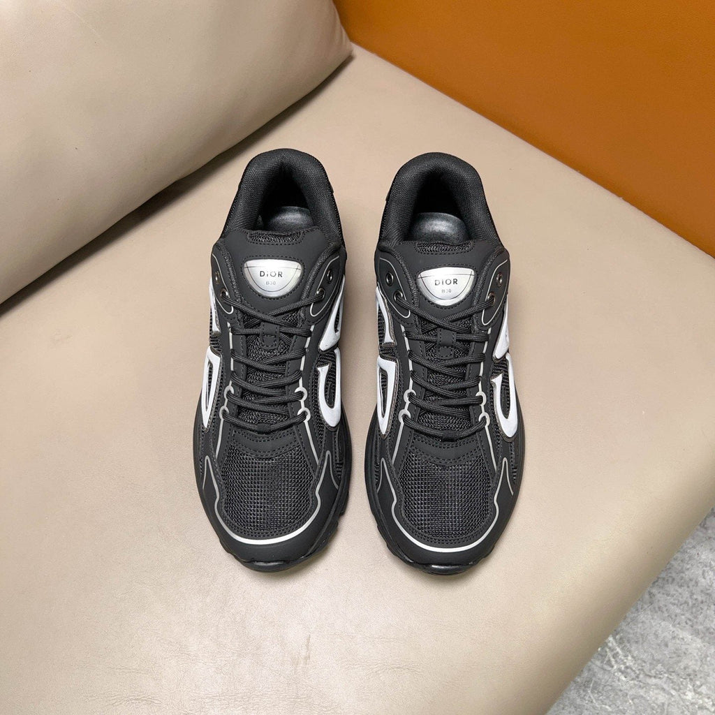 Dior Black and Dark Gray Mesh Sneakers