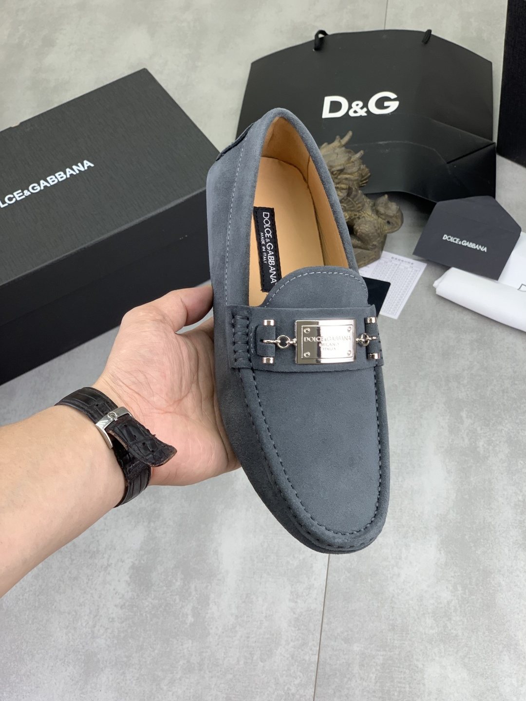Dolce & Gabbana Metal-Detail Driving Loafers